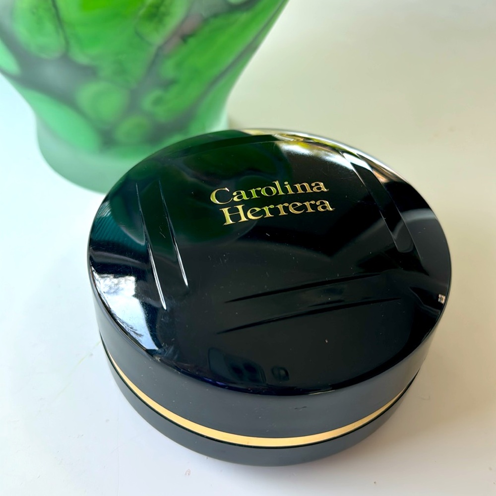 Vintage Rare CAROLINA HERRERA Perfumed Soap Empty Container Black Gold 90’s
